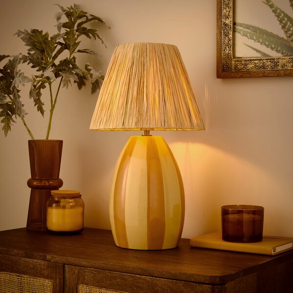 Mirabelle Oval Striped Table Lamp