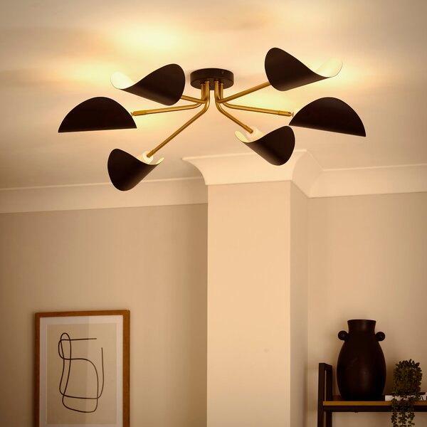 Elements Lyon 6 Light Semi Flush Ceiling Light