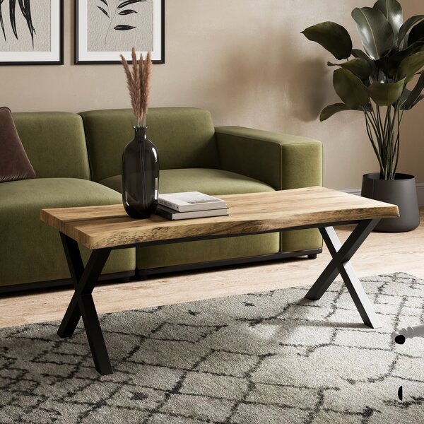 Ezra Coffee Table, Rustic Wood Effect