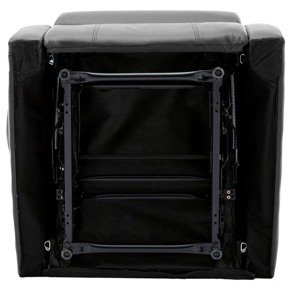 Adjustable Pull‑tab Recliner with Side Storage Pocket, Padded Cushions, High‑back Armchair for the Elderly, 82L x 86W x 99H cm, Black Aosom UK