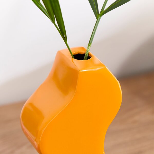 Elements Tangerine Abstract Aluminium Bud Vase