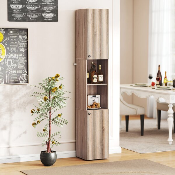 HOMCOM 6-Tier Tall Bathroom Cabinet - Natural
