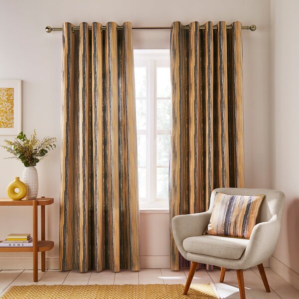 Watercolour Stripe Eyelet Curtains