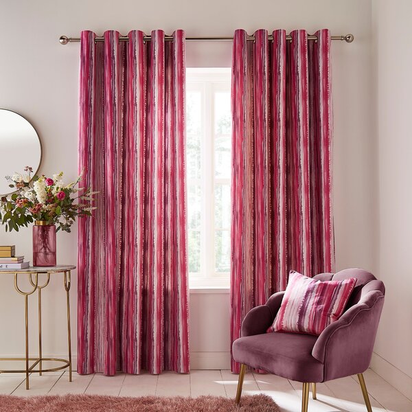 Watercolour Stripe Eyelet Curtains