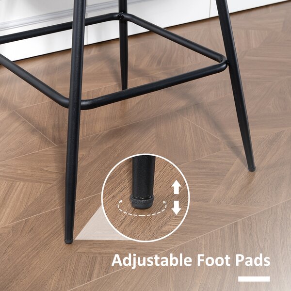 HOMCOM Set of 2 PU Leather Swivel Bar Stools - Black