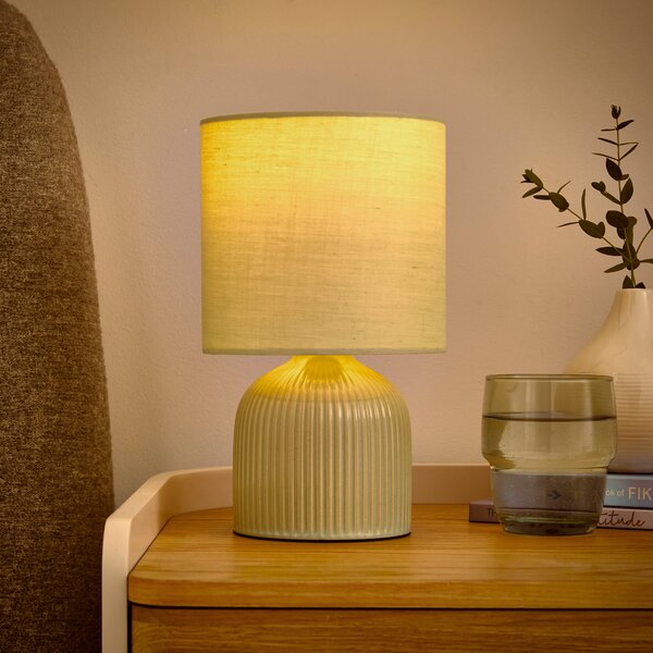 Hebe Ribbed Ceramic Table Lamp