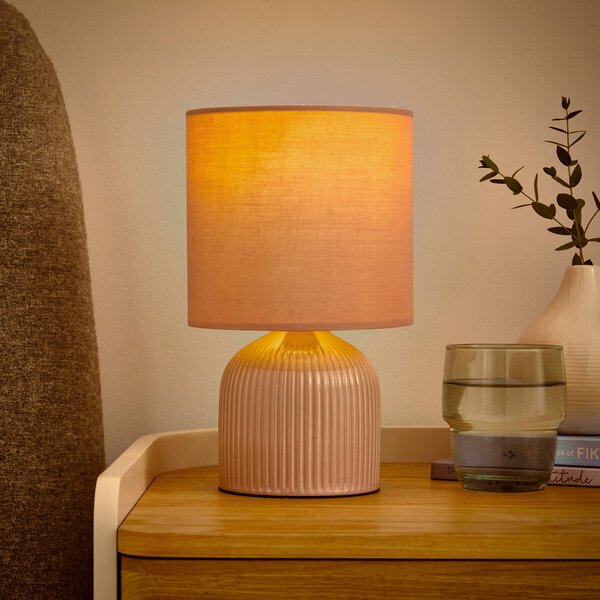 Hebe Ribbed Ceramic Table Lamp