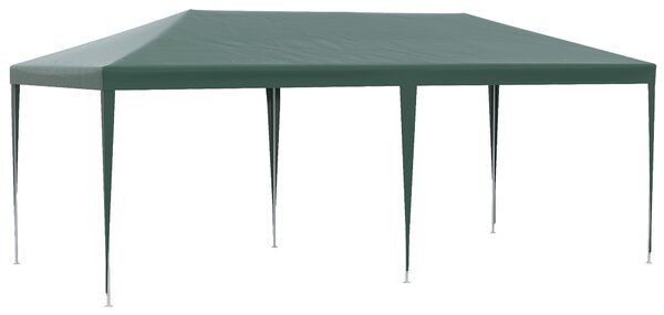 Outsunny 6x3 m Party Tent Gazebo Marquee Outdoor Patio Canopy Shelter with Windows and Side Panels, Green