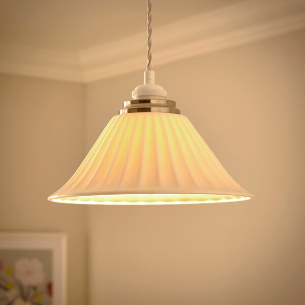 Lilbourne Ribbed Ceramic Easy Fit Pendant Shade