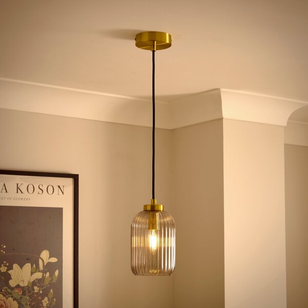 Riley Ribbed Adjustable Pendant Light