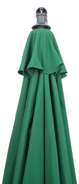 Outsunny Waterproof Banana Cantilever Parasol: 3m Hanging Umbrella with Crank & Cross Base, Outdoor Sun Shelter, Verdant Green Aosom UK