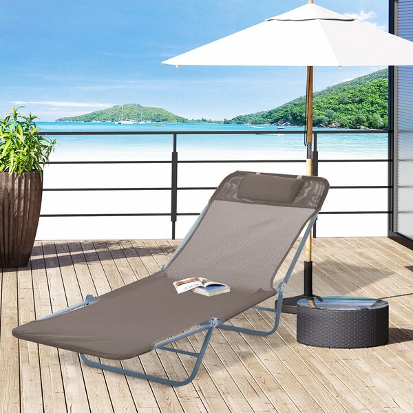 Outsunny Garden Lounger: Adjustable Recliner Sun Bed with Coffee-Toned Finish for Outdoor Relaxation Aosom UK