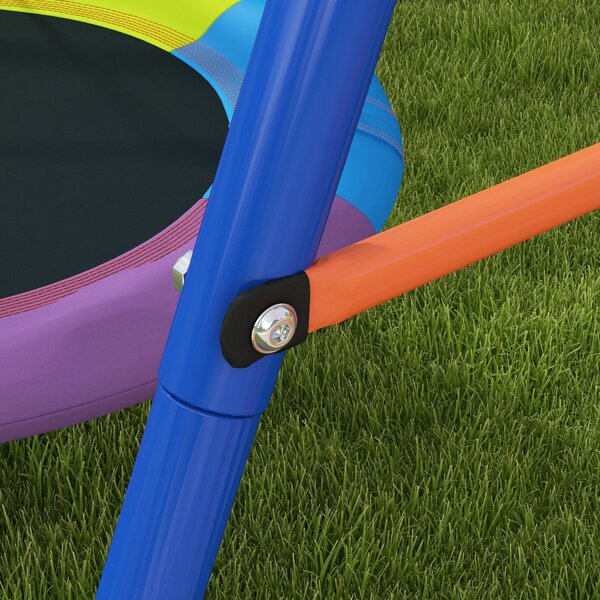 Outsunny Metal Kids Swing Set Nest Swing Seat with A-Frame Structure for Outdoor Use Multicoloured