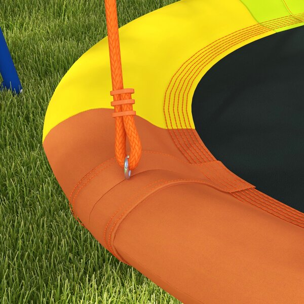 Outsunny Metal Kids Swing Set Nest Swing Seat with A-Frame Structure for Outdoor Use Multicoloured