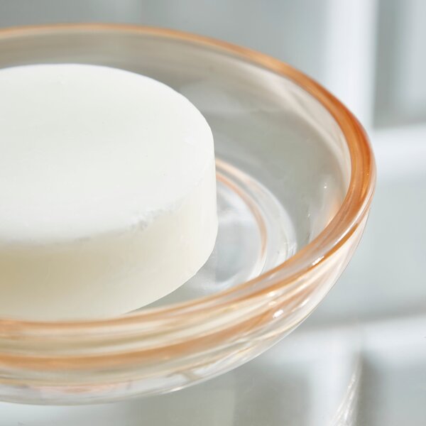 Ombre Apricot Glass Soap Dish