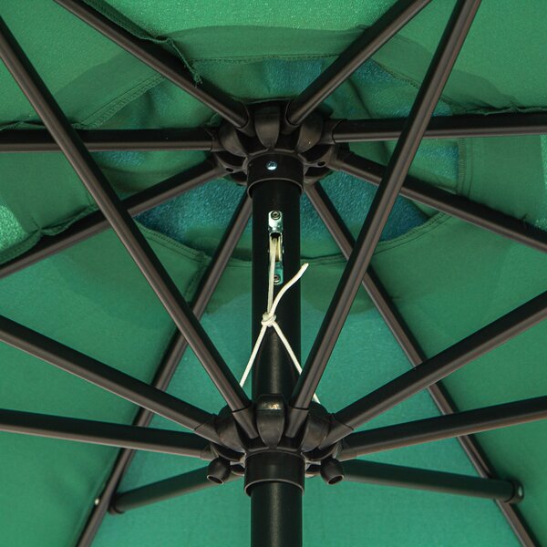 Outsunny Commercial Parasol, 3m Sturdy Umbrella with 8 Ribs, Tilt Function & Crank Handle for Outdoor Shade, Verdant Green Aosom UK