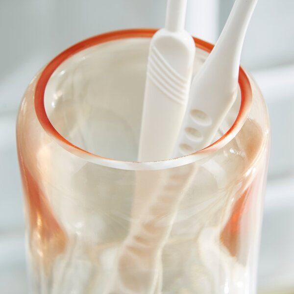 Ombre Apricot Glass Toothbrush Holder