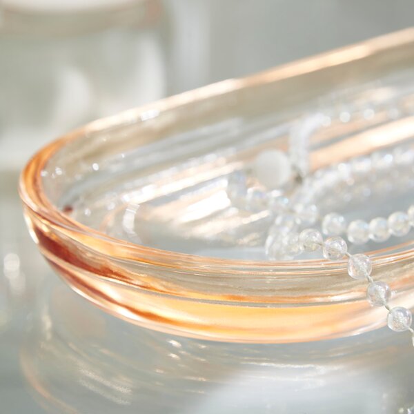 Ombre Apricot Glass Oval Tray