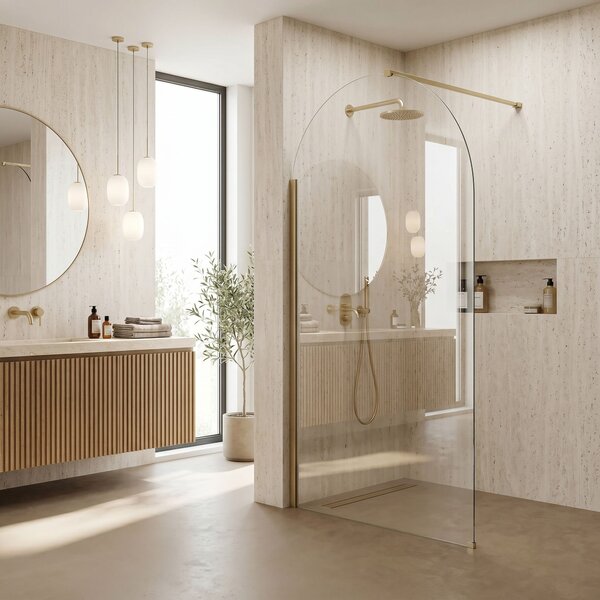 Shower screen Rea Heaven Brush Gold 90