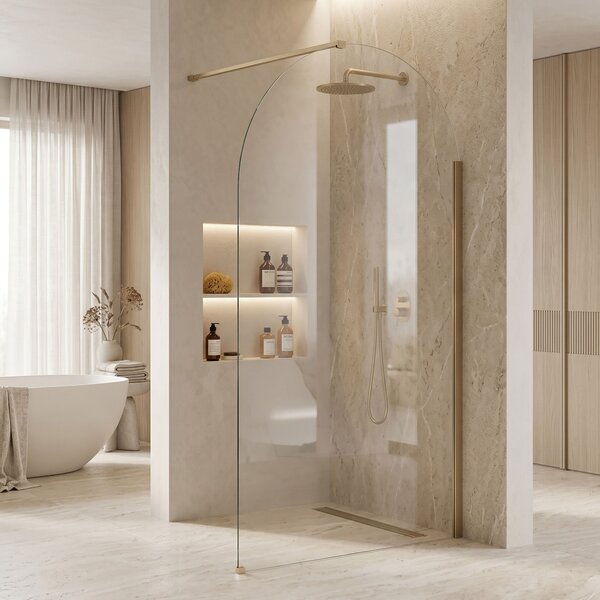 Shower screen Rea Heaven Brush Gold 100