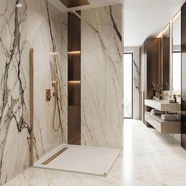 Shower screen Rea Heaven Brush Gold 100