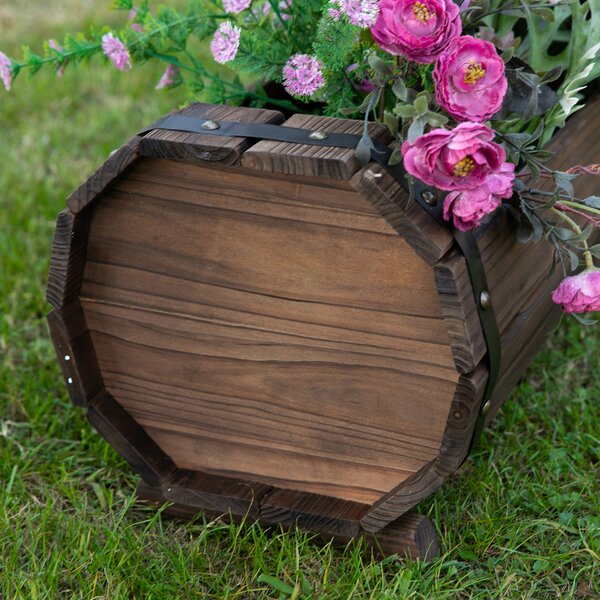 Outsunny Wooden Planters: Durable Carbonized Finish for Indoor & Outdoor Floral Displays, Set of 2 Aosom UK