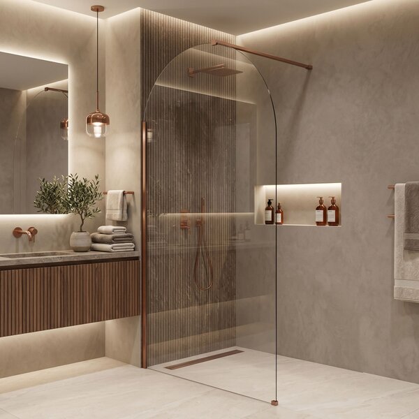 Shower screen Rea Heaven Brush Copper 120