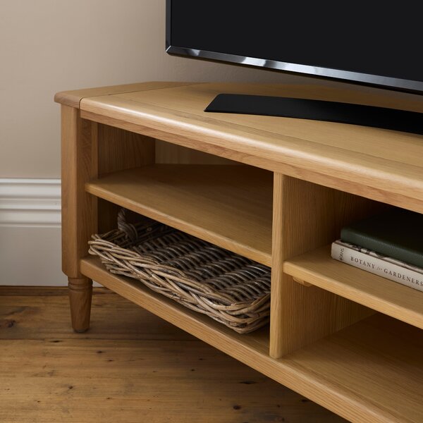 Churchgate Walcote Open Corner TV Unit for TVs up to 42", Oak