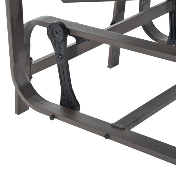 Outsunny Outdoor Gliding Rocking Chair with Sturdy Metal Frame Garden Comfortable Swing Chair for Patio, Backyard and Poolside, Grey