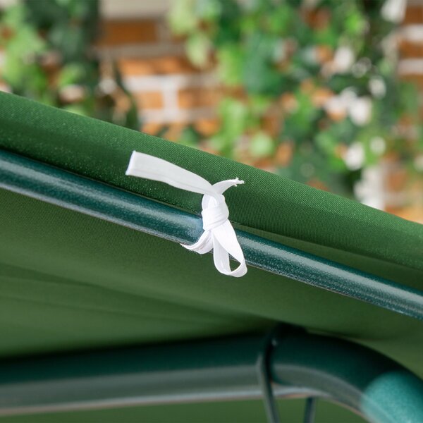 Outsunny 3-Seater Garden Swing Seat with Adjustable Canopy, Heavy-Duty Weatherproof Steel Frame for Patio & Garden, Green Aosom UK