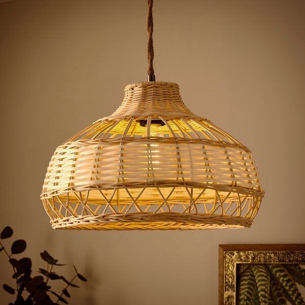 Carmen Rattan Easy Fit Pendant Shade