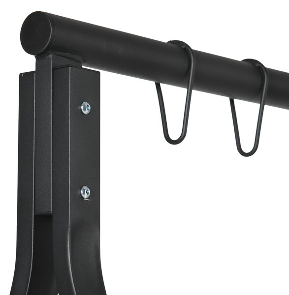 Outsunny Metal Porch Swing Stand, Heavy Duty Swing Frame, Hanging Chair Stand Only, 240kg Weight Capacity for Garden, Patio, Lawn, Playground, Black