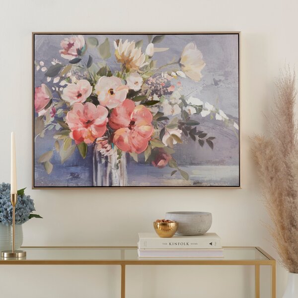 Watercolour Floral Canvas 60x80cm Pink