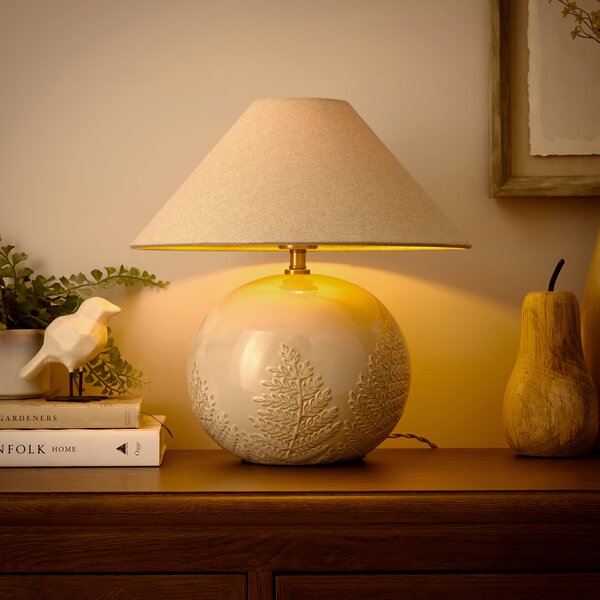 Churchgate Fawsley Fern Embossed Ceramic Table Lamp