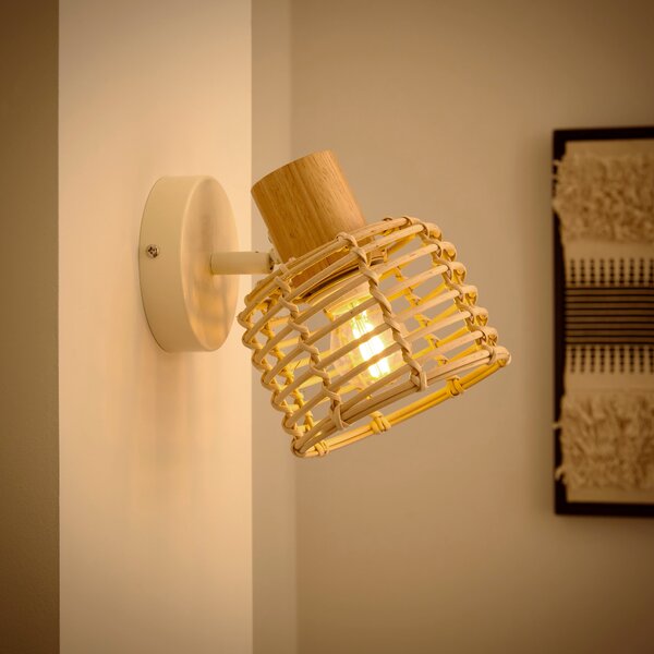 Emil Rattan Adjustable Wall Light