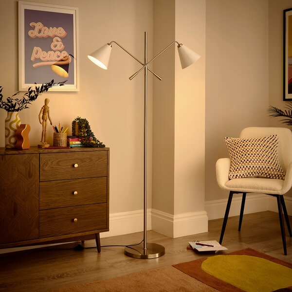 Elements Shaw 2 Light Adjustable Floor Lamp