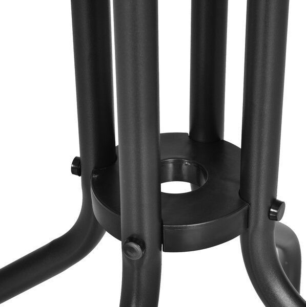 Outsunny Round Metal Garden Table, 60cm Diameter Tempered Glass Top, Outdoor Patio Furniture, Black Aosom UK