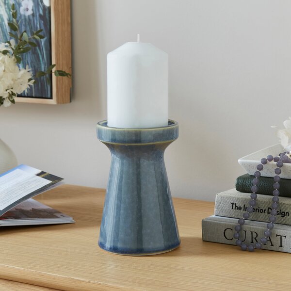 Reactive Glaze Ceramic Pillar Candle Holder