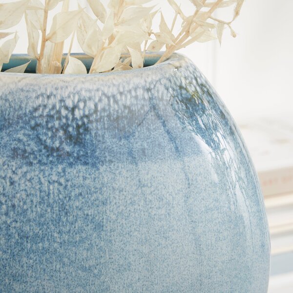 Reactive Glaze Ceramic Flat Vase