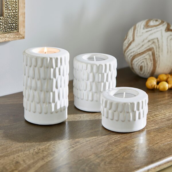 Set of 3 Zen Ceramic 2-in-1 Candle Holders