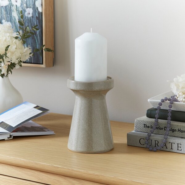 Reactive Glaze Ceramic Pillar Candle Holder