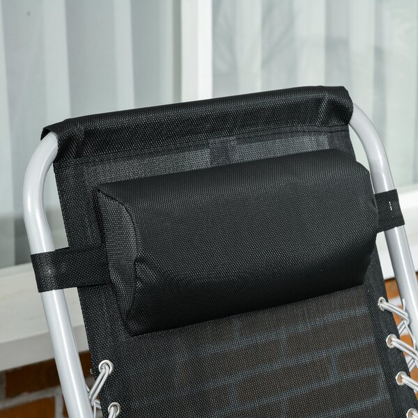 Outsunny 2 Piece Sun Lounger, Reclining Zero Gravity Sun Loungers with Cushions for Outdoor Patio, Blue Aosom UK