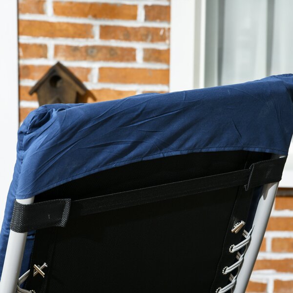 Outsunny 2 Piece Sun Lounger, Reclining Zero Gravity Sun Loungers with Cushions for Outdoor Patio, Blue Aosom UK