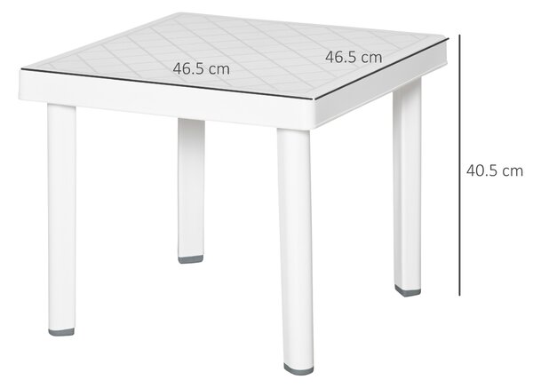 Outsunny Modern Outdoor Side Table, Square Garden Coffee End Table, Perfect for Drinks and Snacks, Stylish White Aosom UK