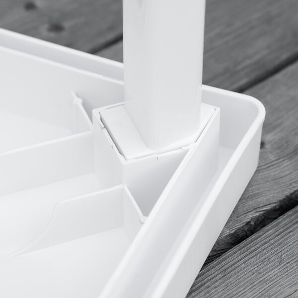 Outsunny Modern Outdoor Side Table, Square Garden Coffee End Table, Perfect for Drinks and Snacks, Stylish White Aosom UK