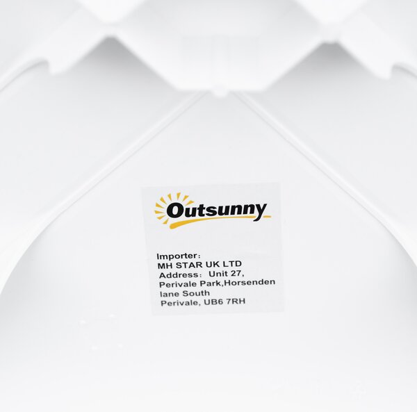 Outsunny Modern Outdoor Side Table, Square Garden Coffee End Table, Perfect for Drinks and Snacks, Stylish White Aosom UK