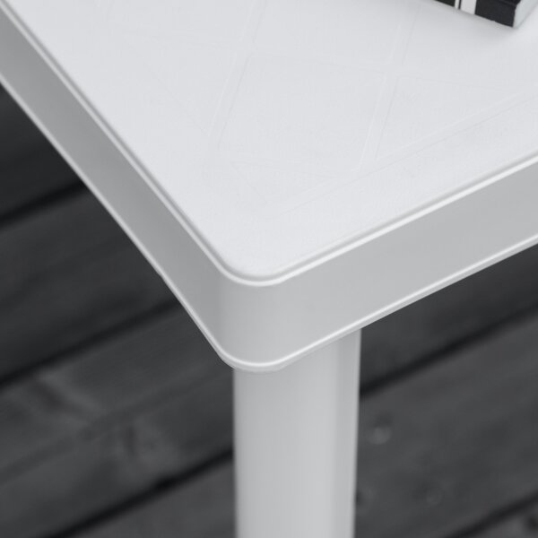 Outsunny Modern Outdoor Side Table, Square Garden Coffee End Table, Perfect for Drinks and Snacks, Stylish White Aosom UK