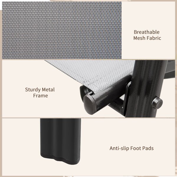 Outsunny Set of 4 Stackable Garden Dining Chairs, Space-Saving Outdoor Patio Furniture with Armrests & Backrest, Dark Grey Aosom UK