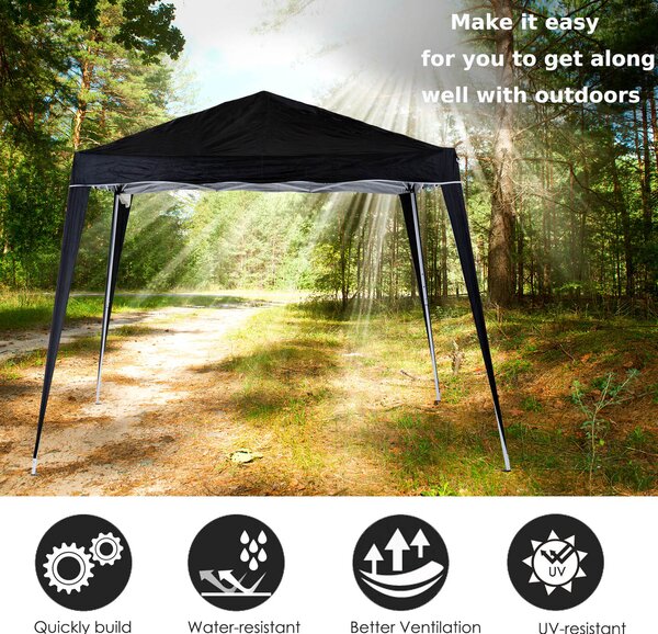 Outsunny Pop-Up Tent, 3Lx3Wx2.4H m-Black