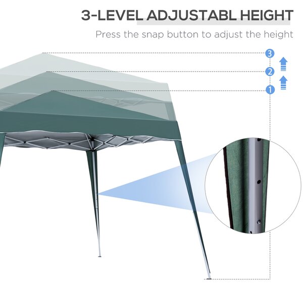 Outsunny Spacious Pop-Up Gazebo Tent, 3x3m, Quick Setup for Garden and Outdoor Use, Green